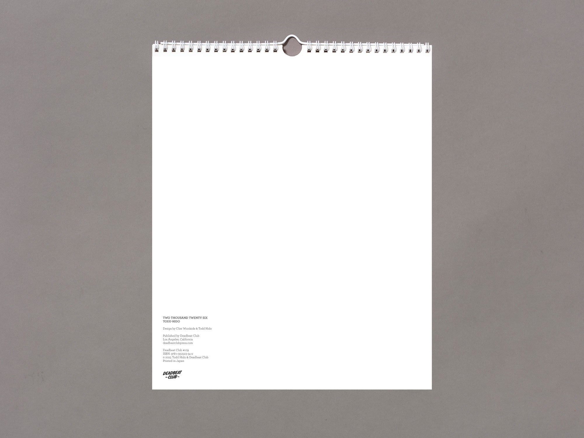 2026 Calendar - Todd Hido